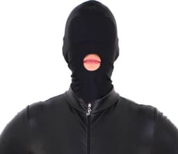 Kiotos - Zwarte BDSM Hood - Spandex Met Mondopening — thumbnail 5