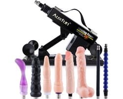 Auxfun® Basic Sexmachine Pakket Dimitri Met Dildo’s en verlengstukken