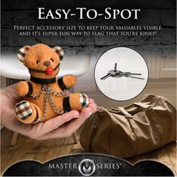 XR Brands AH118 - Gagged Teddy Bear Keychain - Brown — thumbnail 9