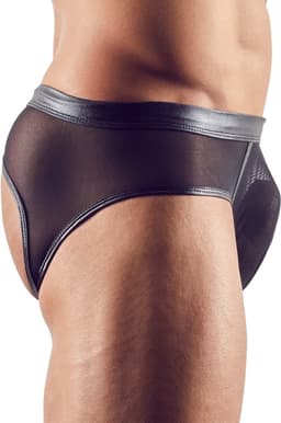 Wetlook Slip Met Open Achterkant - Zwart — thumbnail 4