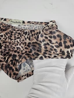 BamBella ® - Boxer short - Maat L/XL - Panterprint - Bruin Dun kant gaas stof Ondergoed — thumbnail 4