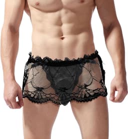 Sexy Sissy Panties voor Mannen - Transparante Kanten Slip met Mini Rok voor Crossdressers en Cosplay, Perfecte Erotische Ondergoed voor Nachtclubs en Lingerie Verzameling — thumbnail 5