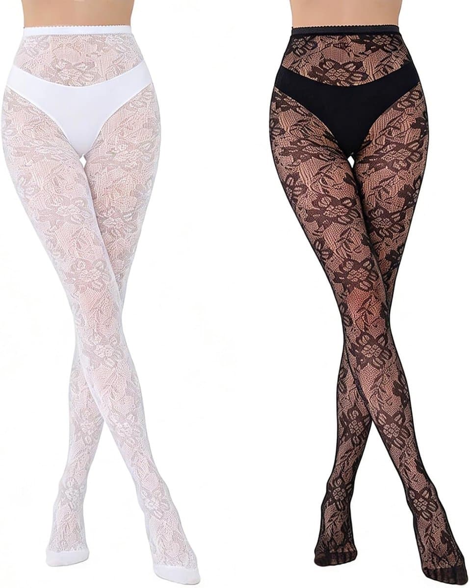 KARZO Vrouwen Sexy Panty Visnet Kousenpatroon Panty's Zwarte Sokken Kant Leggings Panty's — afbeelding 1