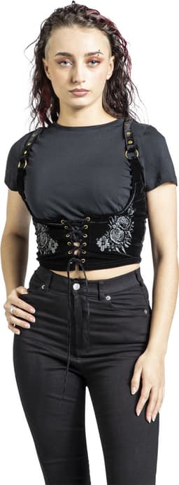 Killstar Nocturne Nights - A Devil'S Rose Underbust Corset Dames Korset - zwart - 3XL — thumbnail 6