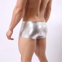 Heren Ondergoed met Metallic Glans - Sexy Boxershort voor Mannen - Elastische Lage Taille - Verleidelijke Mannen Slip — thumbnail 4