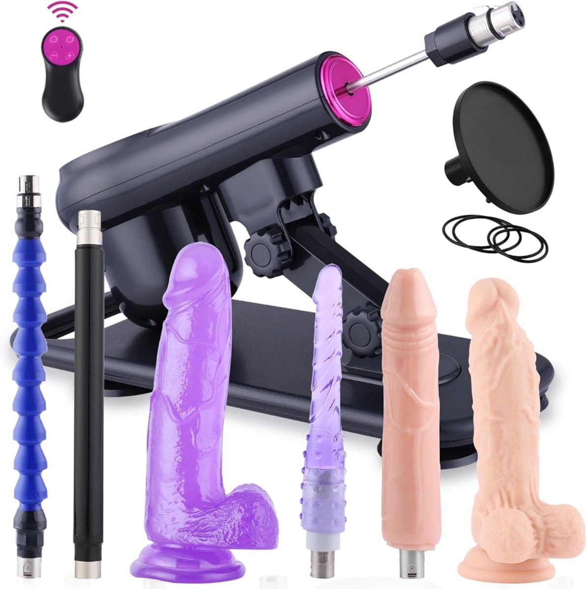 Sex Machine Met 7 Luxe Opzetstukken - Dildo - Neukmachine - Fuck machine Met Afstandsbediening - Compleet Sexmachine Pakket – Inclusief Dildo’s en Anaal Dildo's – Seksmachine Voor Mannen en Vrouwen - Discreet Verzonden — afbeelding 1