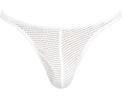 Barcode Berlin Thong Lor White - MAAT S - Erotisch Heren Ondergoed - String voor Man - Sexy mannen String