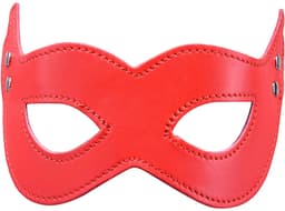 Pu lederen Masker - Sexy masker - Rollenspel masker - Rood - PU Leer - Sexy - Erotisch masker - Harnas - Meesteres One2Play — thumbnail 1