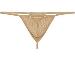 WOH heren microfiber G-string personal allure mesh beige