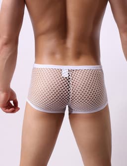 Witte Visnet Boxershort Heren – Sexy Transparant Herenondergoed – Maat L/XL — thumbnail 3