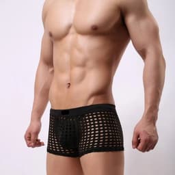 Sexy Transparante Mesh Boxershort voor Heren – Zwart herenondergoed – Doorschijnende Boxer - Maat L — thumbnail 1