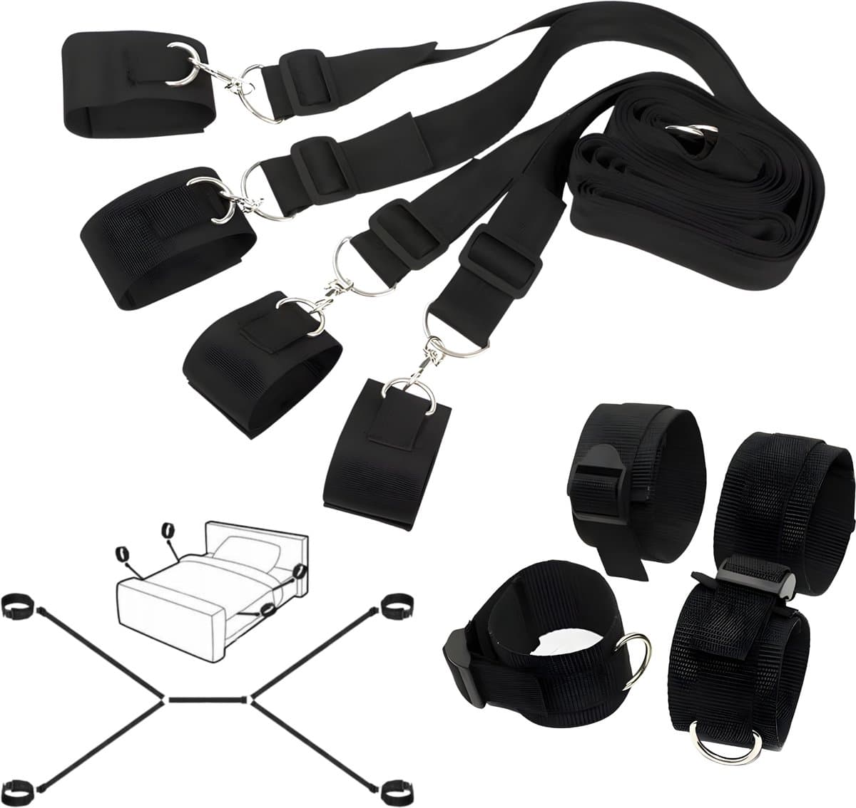 Bondage set - BDSM set - Enkelboeien - Seksspeeltjes voor koppel - Seksspeeltjes - Bondage touw - Handboeien seks - Erotiek toys — afbeelding 1