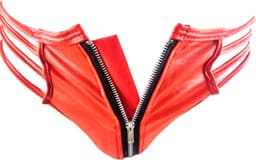 BamBella ® - String bondage - maat Onesize S M L - Rood Sexy erotische heren onderbroek mannen met rits glans wetlook stof — thumbnail 2