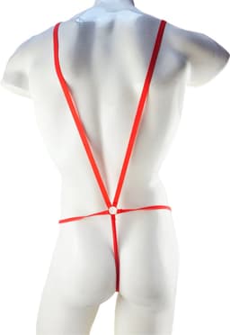 BamBella ® - String bondage - maat Onesize S M L - Rood Sexy erotische heren onderbroek mannen — thumbnail 4