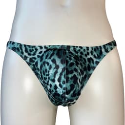LekkerStout Heren Luipaard String - Turquoise - Sexy Herenondergoed | XL | ( LS248 ) — thumbnail 1