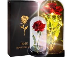 Zolta - Acrylglas Led Roos - Roze - 21cm - Geschenkverpakking