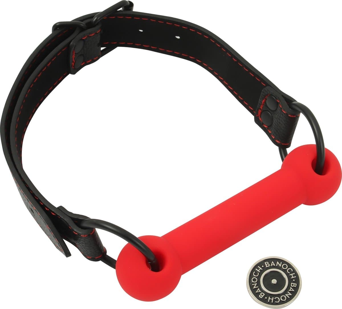 Banoch - mondknevel recht siliconen - rood bit gag - bdsm — afbeelding 1