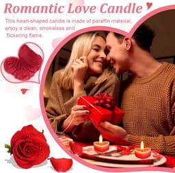 50 Hartvormige Theelichthouders en 1000 Zijden Rozenblaadjes Set voor Valentijnsdag Bruiloft — thumbnail 6
