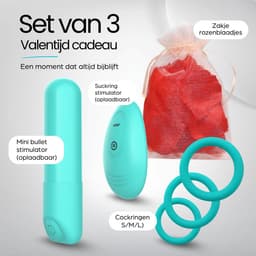 IVY LUX - Valentijn cadeautje voor haar - valentijn cadeautje voor hem - Sex toys voor koppels - Set met 3 artikelen inclusief romantische rozenblaadjes - Waterproof - Turquoise — thumbnail 11