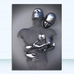 Abstracte Canvasprint Set van 3 - Romantisch Portret in Grijstinten - Modern Wanddecor voor Woonkamer en Slaapkamer - 21 x 30 cm — thumbnail 4