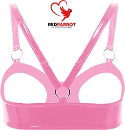 Beha Open Borsten - Latex Wetlook - Roze - Tepels — thumbnail 3