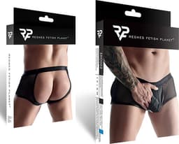 Wetlook en mesh Men's shorts - Black — thumbnail 3