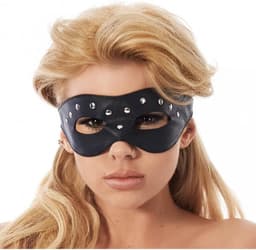 Rimba - Open oogmasker Van Leer Met siernieten — thumbnail 1