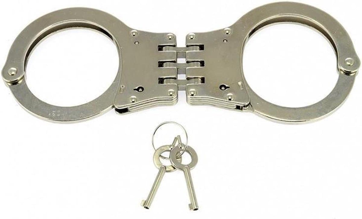 Rimba Bondage Play - Handboeien - Scharnierend - Metaal - Scharnierende Politie Handboeien — afbeelding 1