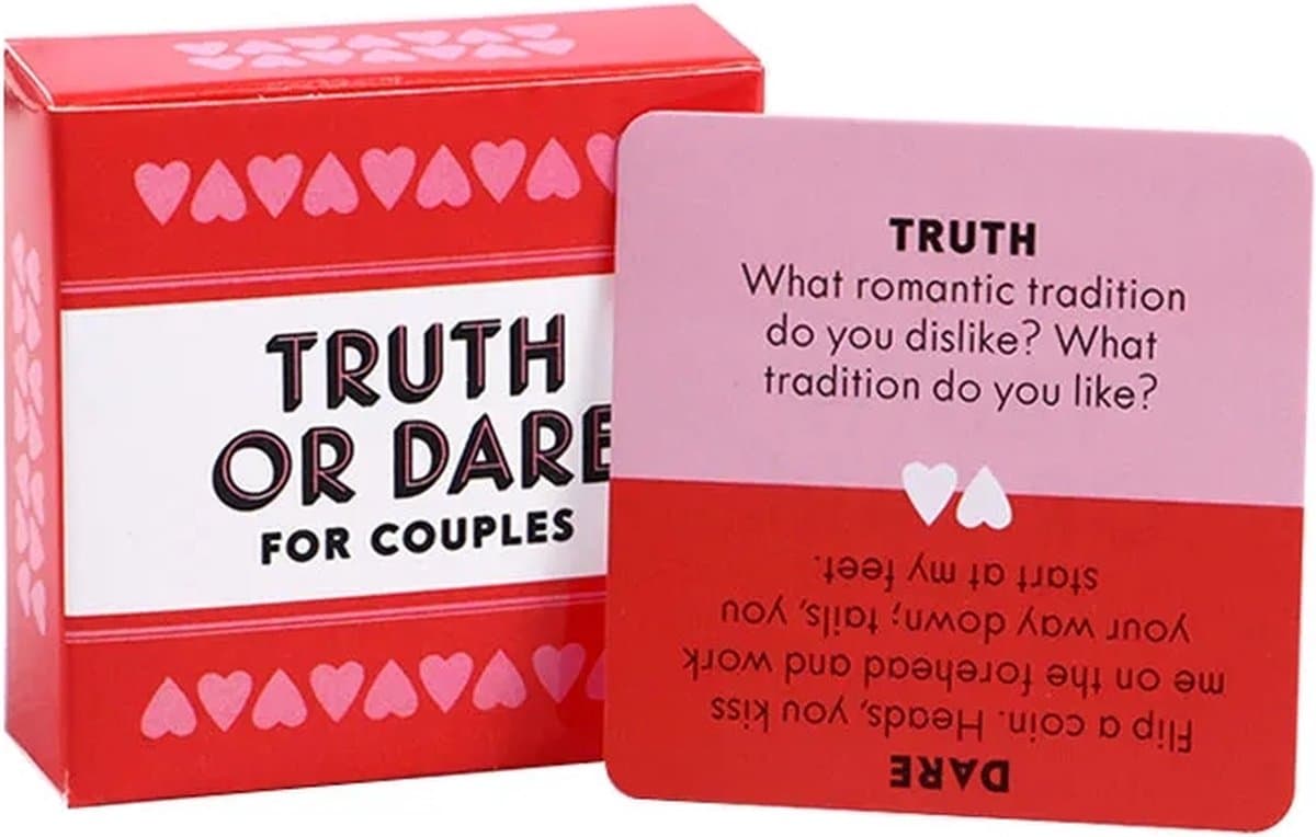 Waarheid of Durven voor Koppels - Truth or Dare for Couples - Intiem kaartspel - Liefdesspel voor koppels - Romantisch kaartspel - Spel voor Koppels - A2.5 — afbeelding 1