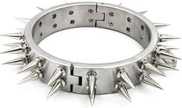 Heavy BDSM Spike halsband - RVS - Choker - Fetisj - SM - Slave - Man — thumbnail 1