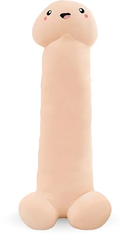 JustValue Penis Knuffel - 90 cm - Erotiek - Bodypillow - Piemel - Zacht - Kussen - Sex Toy - Beige - Vanille - Blank — thumbnail 1