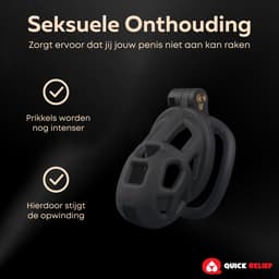 Quick Relief Elite Lock™ Nano - Chastity cage - Kuisheidskooi met 4 ringmaten - Kuisheidskooi voor Mannen - Sissy - BDSM - Cock Cage - Zwart — thumbnail 8