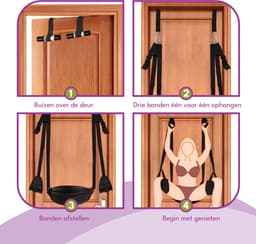 JustFun Seks Schommel - BDSM Sex Toys - Seksspeeltjes voor Koppels - Swing - Erotiek - Zwart — thumbnail 2