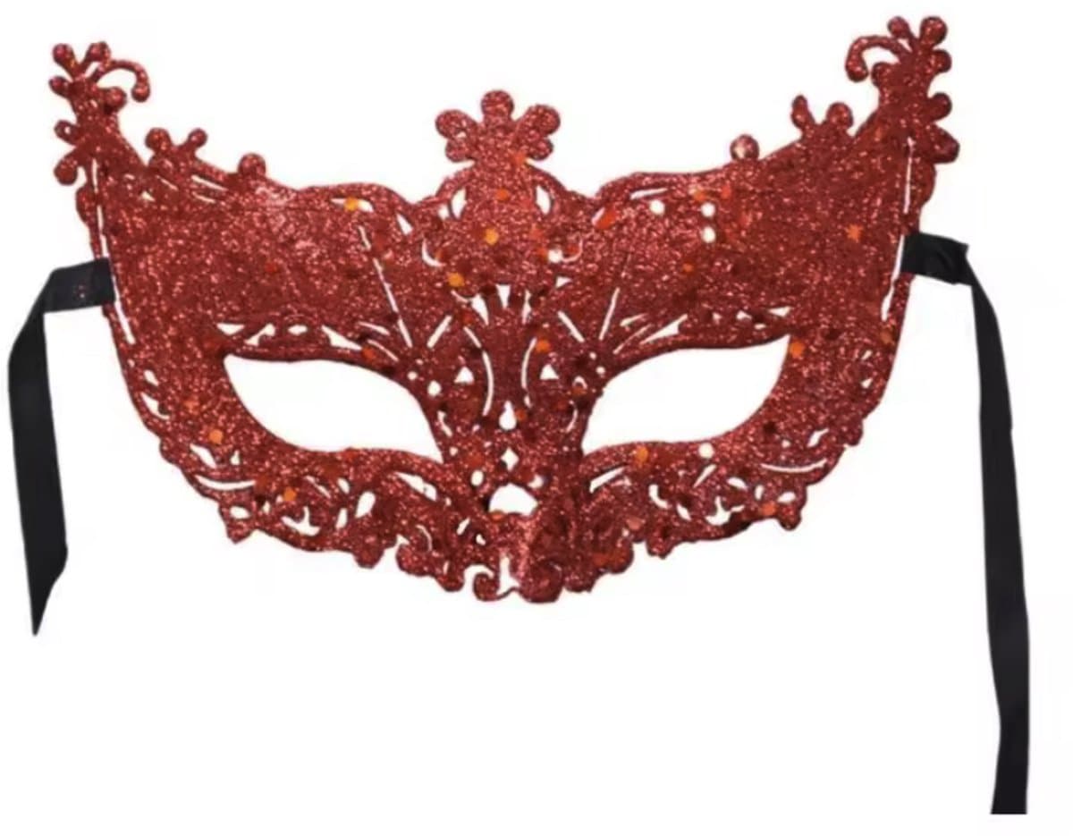 CHPN - Masker - Spannend masker - Gemaskerd bal - Oogmasker - Venetiaans masker - Mask - Verkleden - Bal - Carnaval - Rood — afbeelding 1