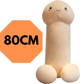 JustValue Penis Knuffel - 80 cm - Erotiek - Bodypillow - Piemel - Zacht - Kussen - Sex Toy - Beige - Vanille - Wit - Blank — thumbnail 1