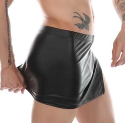 Mini Rok Heren - Leer Look - Heren Lingerie - Ondergoed — thumbnail 3