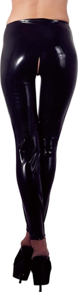 LateX – Latex Legging met Strakke Pasvorm en Open Kruis Gemakkelijk te Combineren met Fetish Accessoire Maat 2XL - Zwart — thumbnail 4