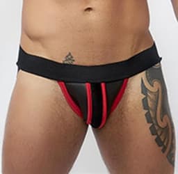 Mister b neoprene jockstrap black red small — thumbnail 1