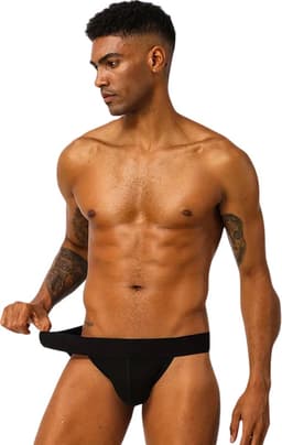 LekkerStout 3-Pack Jockstraps - Wit/Taupe/Zwart - Sexy Herenondergoed | L | ( LS184 ) — thumbnail 4