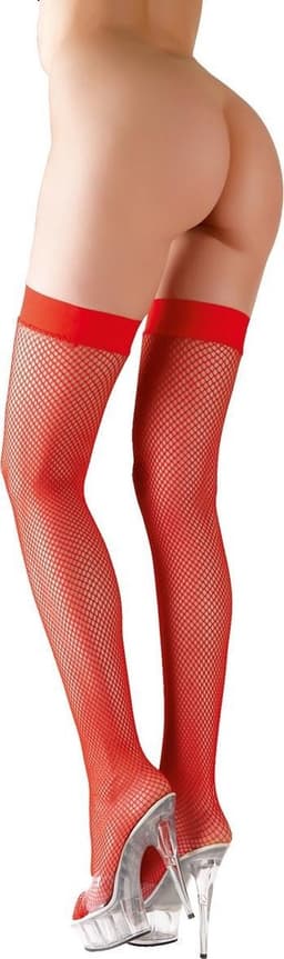 Cottelli Collection – Sexy Kousen met Visnet Motief voor Vurige Passie – Maat S - Rood — thumbnail 3