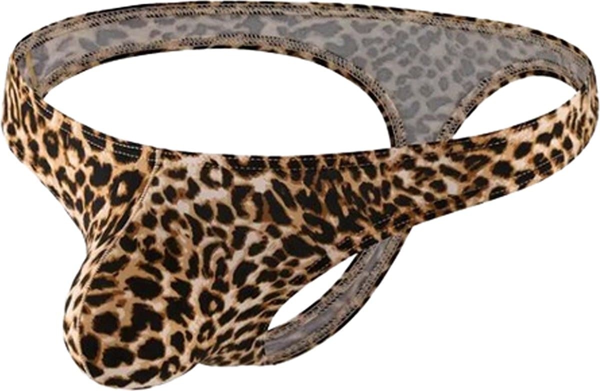 LekkerStout Luipaard String - Tanga - Bruin - Sexy Herenondergoed | M | ( LS146 ) — afbeelding 1