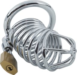 Banoch | Cockcage Zilver metaal | Chastity Cage met 3 ringen | 40 mm, 45 mm & 50 mm — thumbnail 5