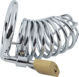 Banoch | Cockcage Zilver metaal | Chastity Cage met 3 ringen | 40 mm, 45 mm & 50 mm — thumbnail 14