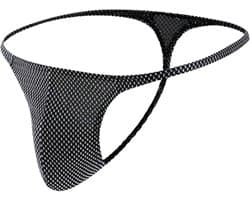 LekkerStout Heren String - Zwart/Wit - Sexy Herenondergoed | L | ( LS145 )