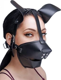 Puppy Play Masker Met Ballgag - Zwart — thumbnail 4