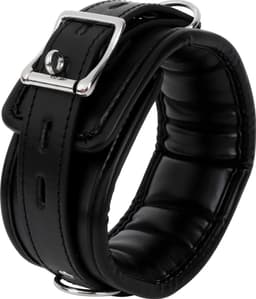 Banoch | Collar & Leash Silver | Zwarte Halsband met Zilverkleurige Riem | Verstelbare Bondage Halsband | PU Leer | BDSM — thumbnail 11
