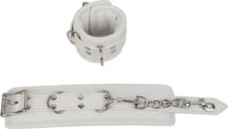 Banoch | handboeien van pu leer gevoerd - wit - bondage — thumbnail 2