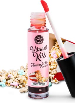 Secret Play Vibrant Kiss - Stimulerend Middel - Lip Gloss - Vibrerend Effect - Popcorn Smaak - 6gr — thumbnail 1