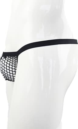 BamBella® String -L/XL - kant voor mannen Erotische Sexy Lingerie Heren Zwart mannen ondergoed slip doorzichtig — thumbnail 4