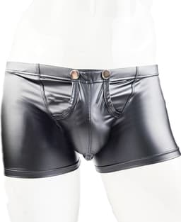 BamBella ® - Boxer short - Maat XL - MAT glans - Zwart BDSM kleding kruisloos open kruis erotische heren kleding — thumbnail 1
